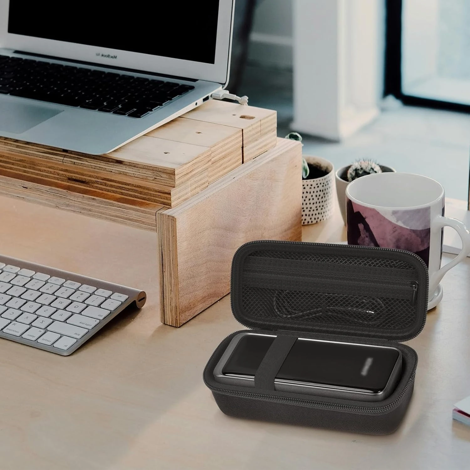 Protective Storage Case for Anker Prime 737 Power Bank, Portable Charger Protective Storage Bag for USB Cable Accessories Box