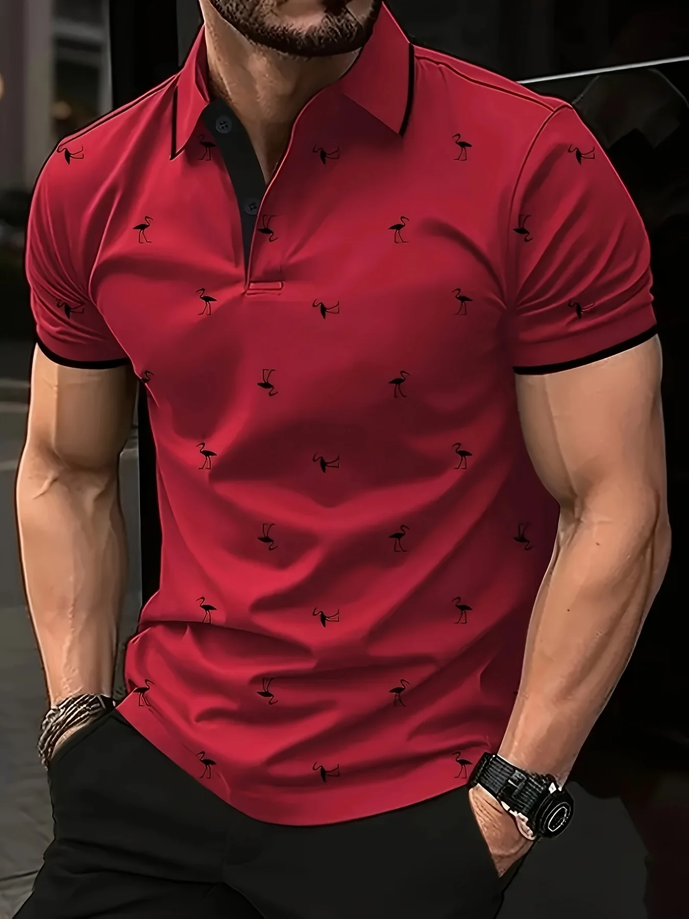 Summer Men's Golf Silhouette Pattern Polo Short Sleeve Polo Shirt Collared Shirt Business Casual Outdoor 3D Print Geometric Polo