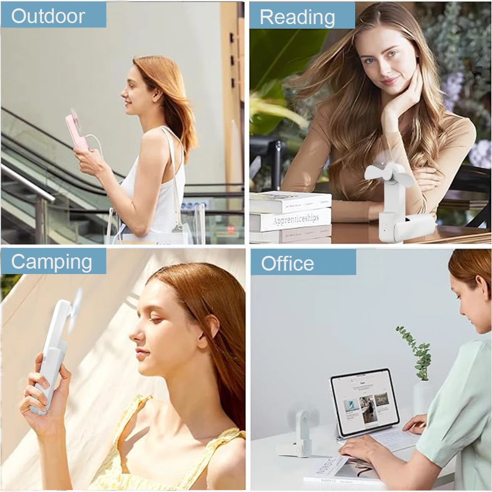 Mini USB Fan Handheld Personal Fan Cooling Fold Fan For Camping Home Travel Outdoors USB Rechargeable Portable Fan Mini Fan