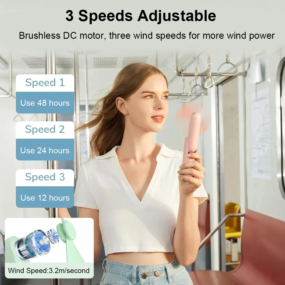 Mini USB Fan Handheld Personal Fan Cooling Fold Fan For Camping Home Travel Outdoors USB Rechargeable Portable Fan Mini Fan