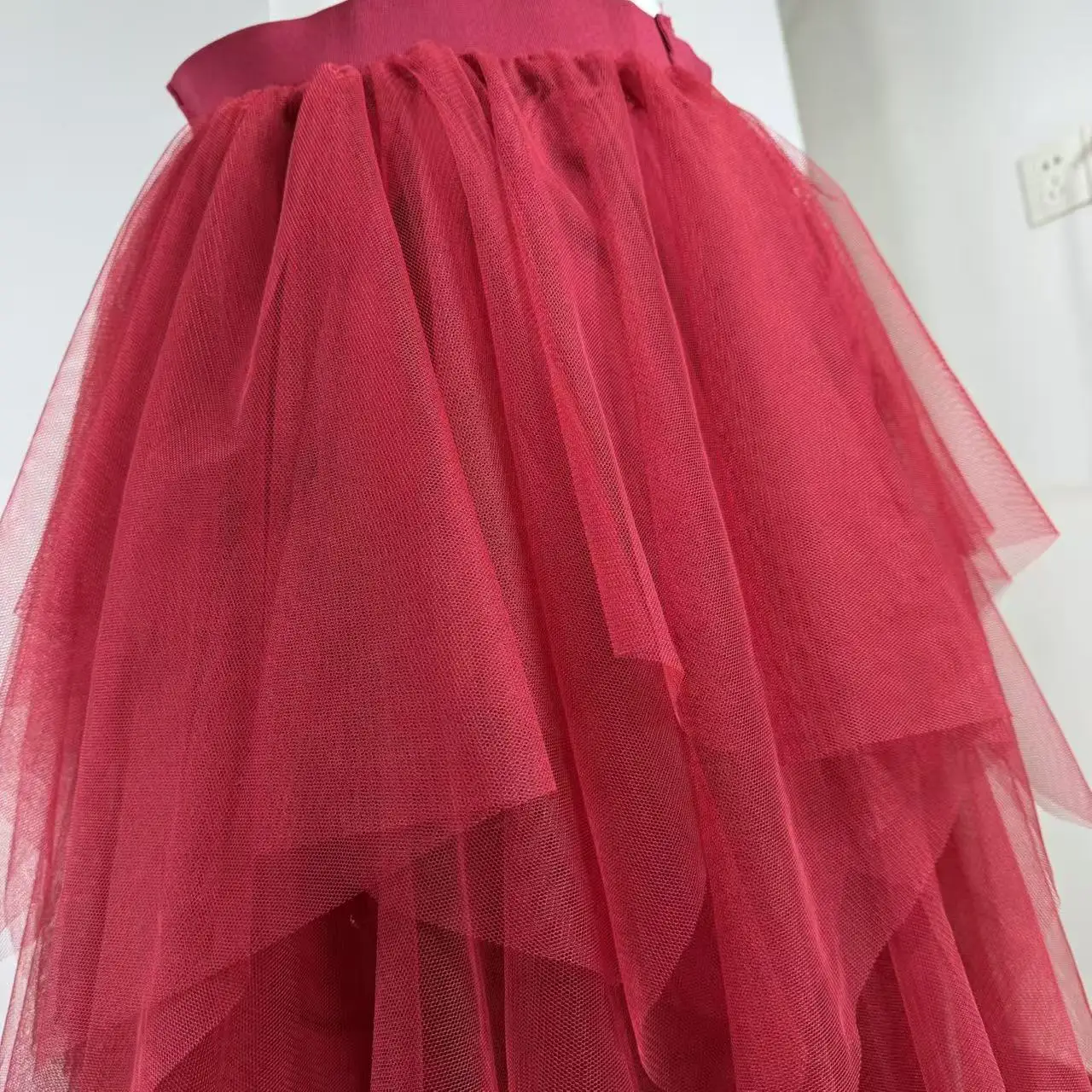 Adult Fluffy Tulle Tutu Skirt with Colorful LED Lights, Layered Ruffled High Low Skirt for Prom Halloween Costume
