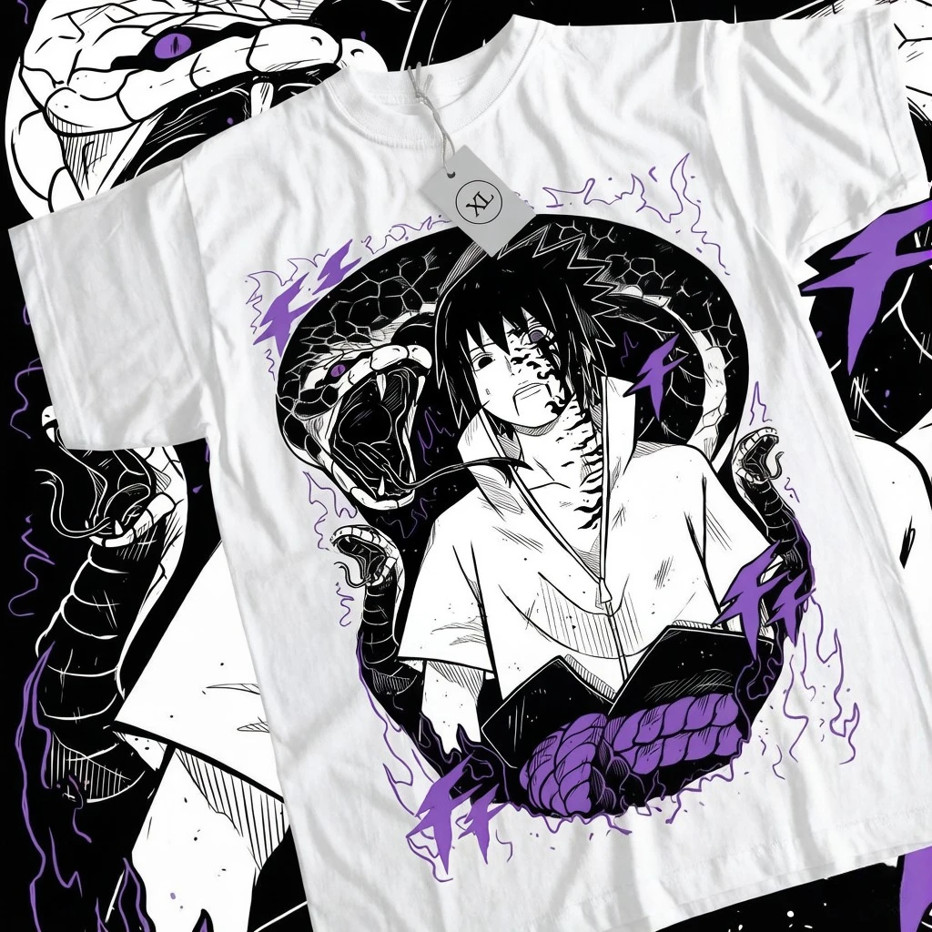 Naruto Summer New Uchiha Bloodline Anime Printed T-shirt Men's Cotton Neutral Casual Family Set Short T-shirt Top