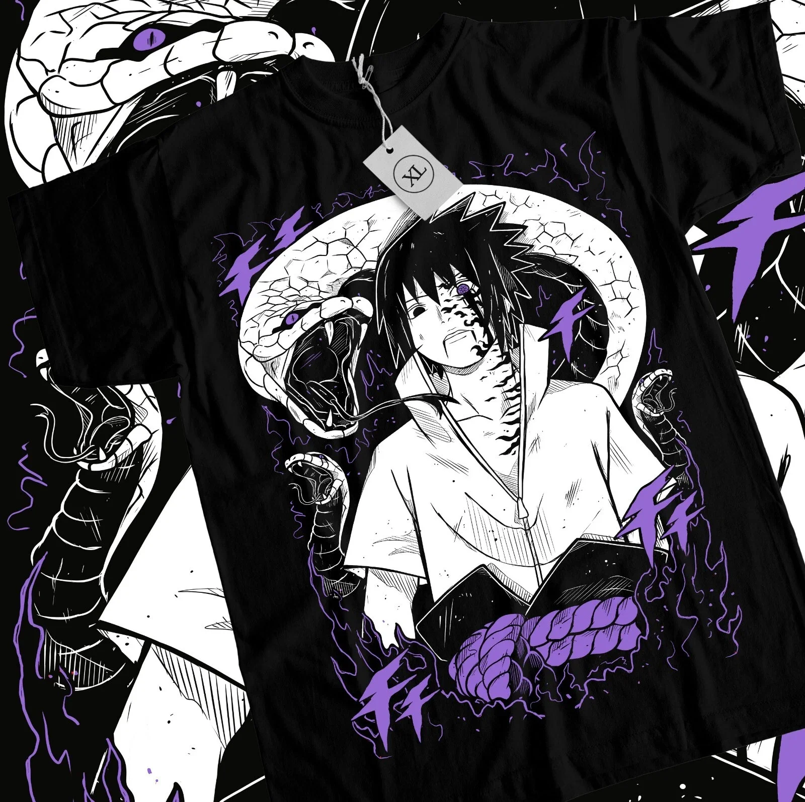 Naruto Summer New Uchiha Bloodline Anime Printed T-shirt Men's Cotton Neutral Casual Family Set Short T-shirt Top