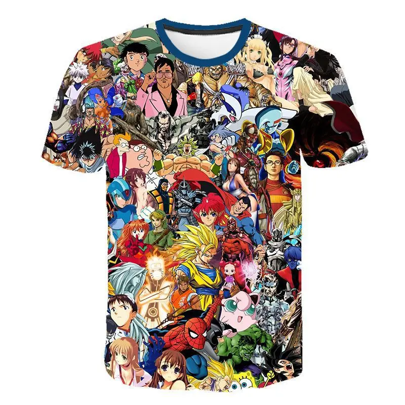 2026 Summer Dragon Ball Retro Fitness T-shirt Men's Oversized 3D Printed Short-sleeved Family Unisex Children's Sports Shirt