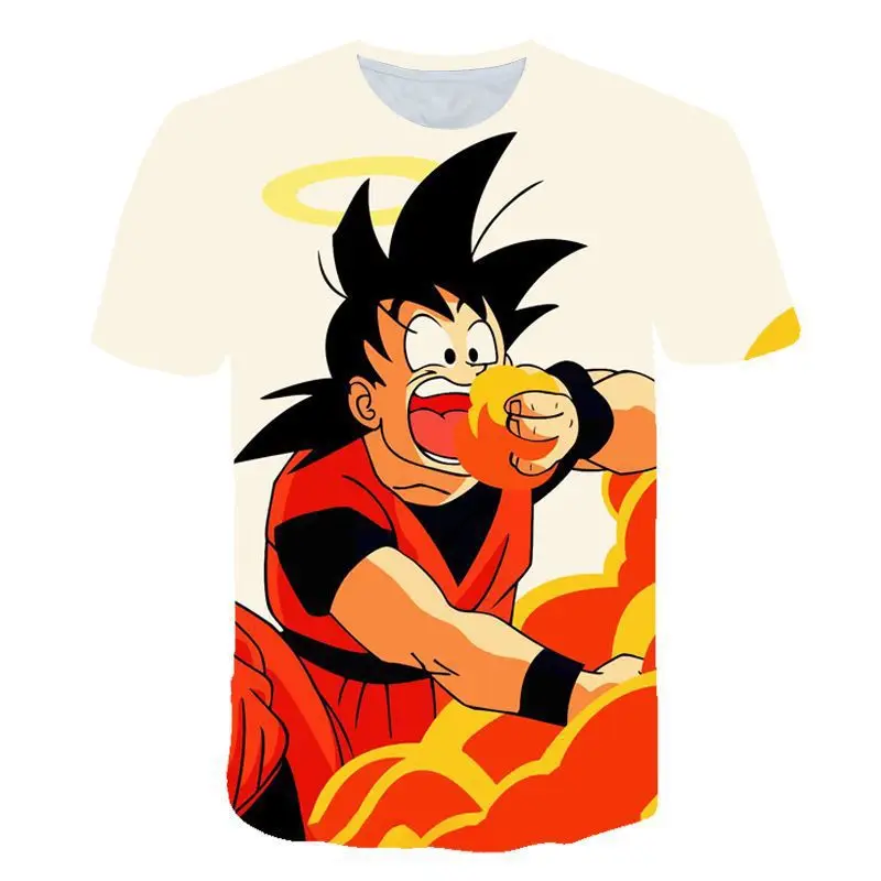 2026 Summer Dragon Ball Retro Fitness T-shirt Men's Oversized 3D Printed Short-sleeved Family Unisex Children's Sports Shirt