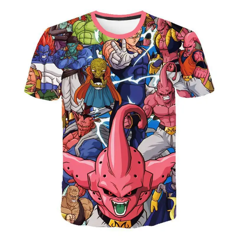 2026 Summer Dragon Ball Retro Fitness T-shirt Men's Oversized 3D Printed Short-sleeved Family Unisex Children's Sports Shirt