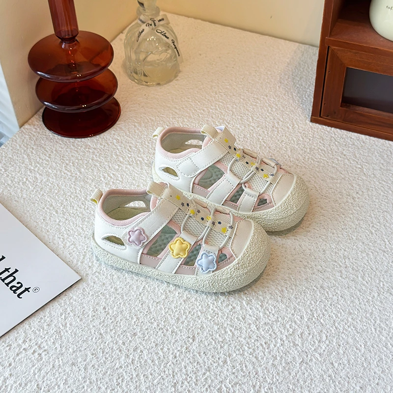 Children's Sandals Pink Star Soft Sole Kids Shoes for Ages 1-8 New Summer Sports Sandals for Kids Toddlers Baby Girl Shoes
