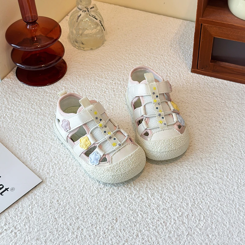 Children's Sandals Pink Star Soft Sole Kids Shoes for Ages 1-8 New Summer Sports Sandals for Kids Toddlers Baby Girl Shoes