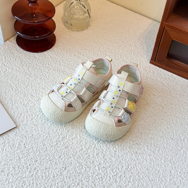 Children's Sandals Pink Star Soft Sole Kids Shoes for Ages 1-8 New Summer Sports Sandals for Kids Toddlers Baby Girl Shoes