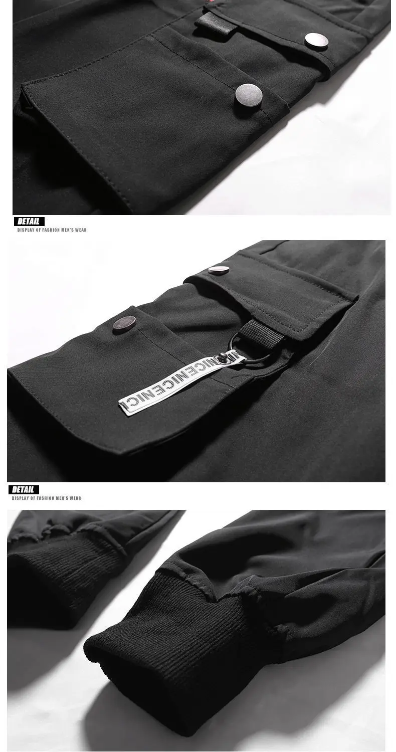 2026 New Trendy Solid Color Pants, Multi Flap Pocket Men's Cargo Pants, Loose Casual Outdoor Pants, Men's Work Pants Oversized