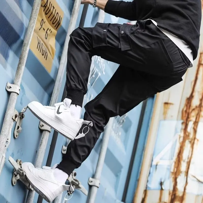 2026 New Trendy Solid Color Pants, Multi Flap Pocket Men's Cargo Pants, Loose Casual Outdoor Pants, Men's Work Pants Oversized