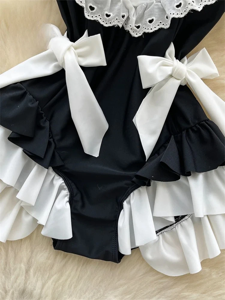 Sexy Comfortable Body Dress with Small Fly Sleeves Bow Tie Cinching Ruffles Cute Strap Design for Women Fashion