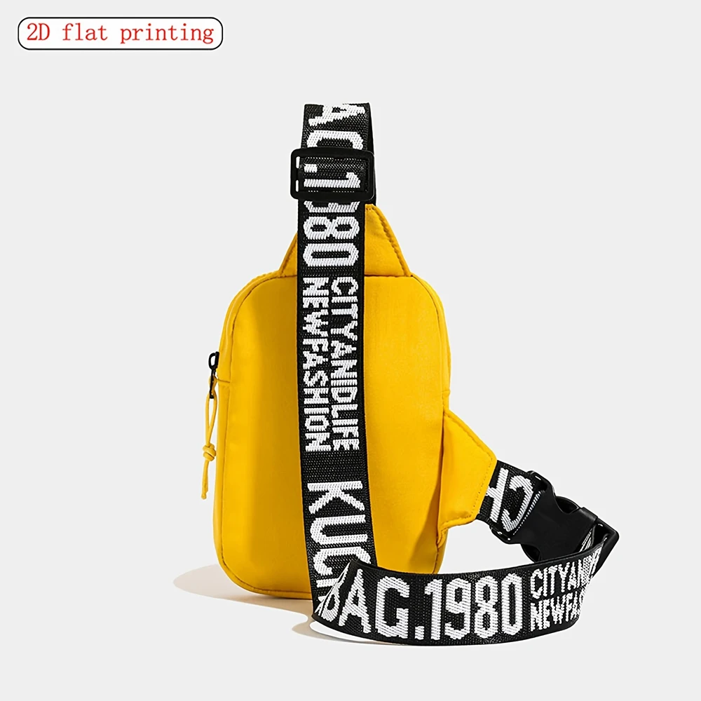 Men's Fashion Chest Bag Solid Color Music Boy 2D Print Suitable for Daily Commuting Outdoor Travel Mobile Bag Waist Bag