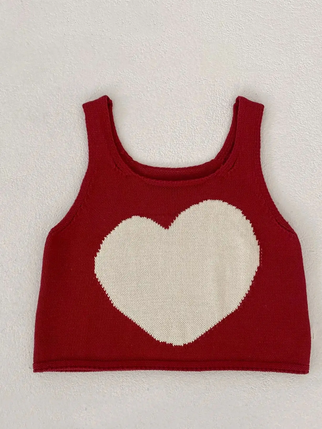 New Hot-Selling Summer Girls' Knit Color-Blocked Pattern Strap Vest for Outdoor Wear in Europe and America