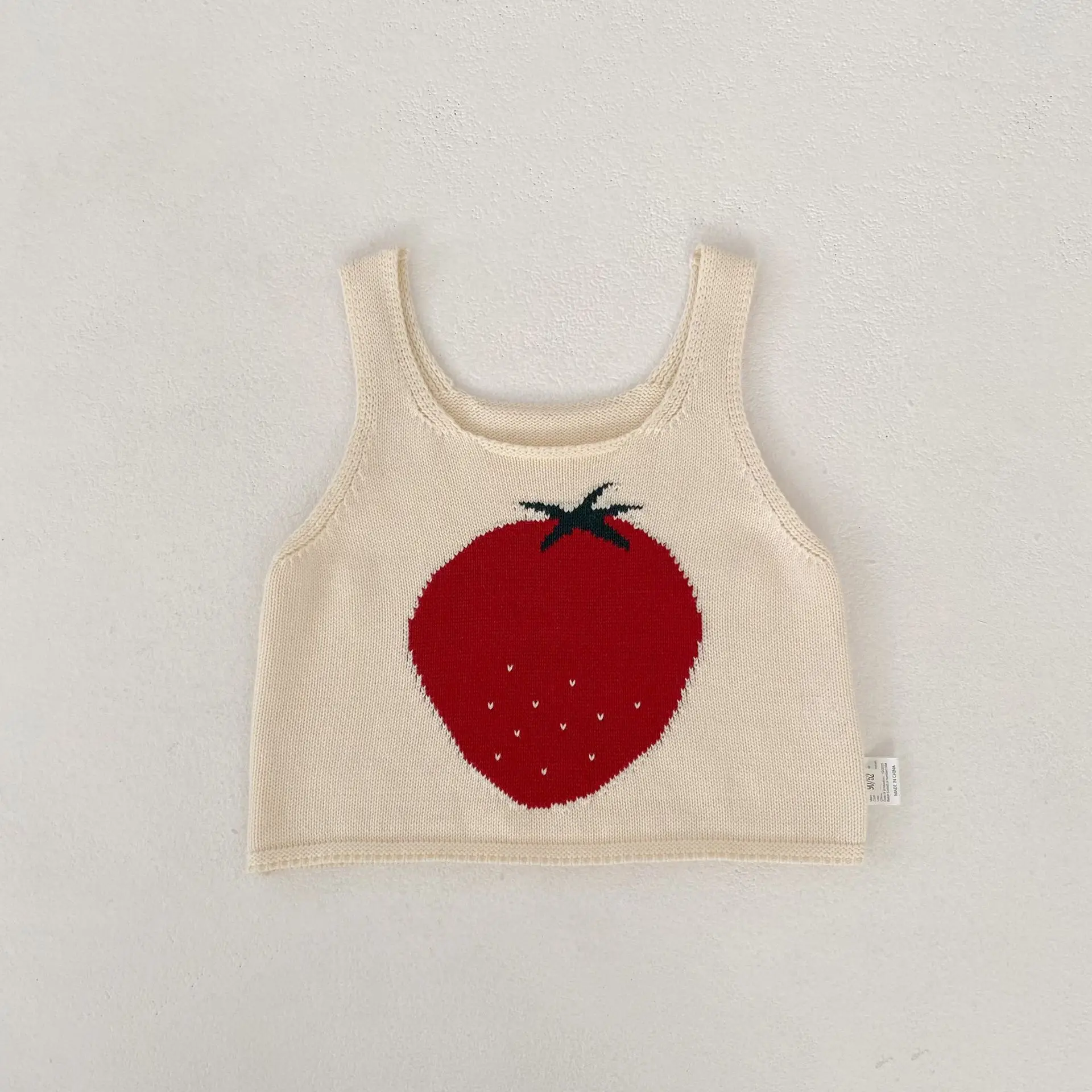 New Hot-Selling Summer Girls' Knit Color-Blocked Pattern Strap Vest for Outdoor Wear in Europe and America