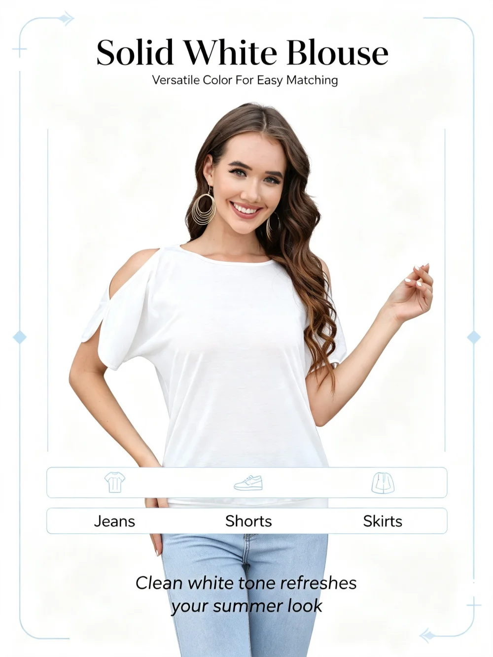 Women Cold Shoulder Short Sleeve T Shirts Back Tie Knot Loose Casual Solid White Blouse Summer Soft Tee Tops