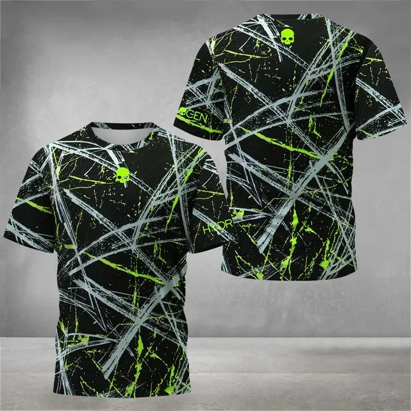 Skull Gradient Splash T-Shirt Men Women Sport Graphic Tee 3D Printing Summer Casual Fashion Streetwear Baseball Cap