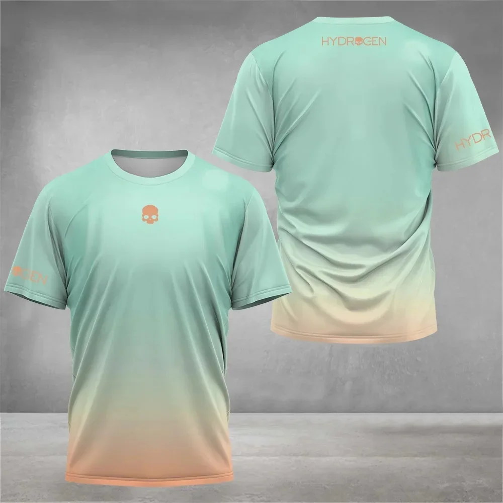 Skull Gradient Splash T-Shirt Men Women Sport Graphic Tee 3D Printing Summer Casual Fashion Streetwear Baseball Cap