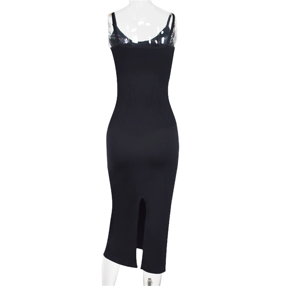 Wechery Plus Size Woman Clothing High Elasticity Abdominal Compression Slim Slip Dress Female Elegant Party Dresses