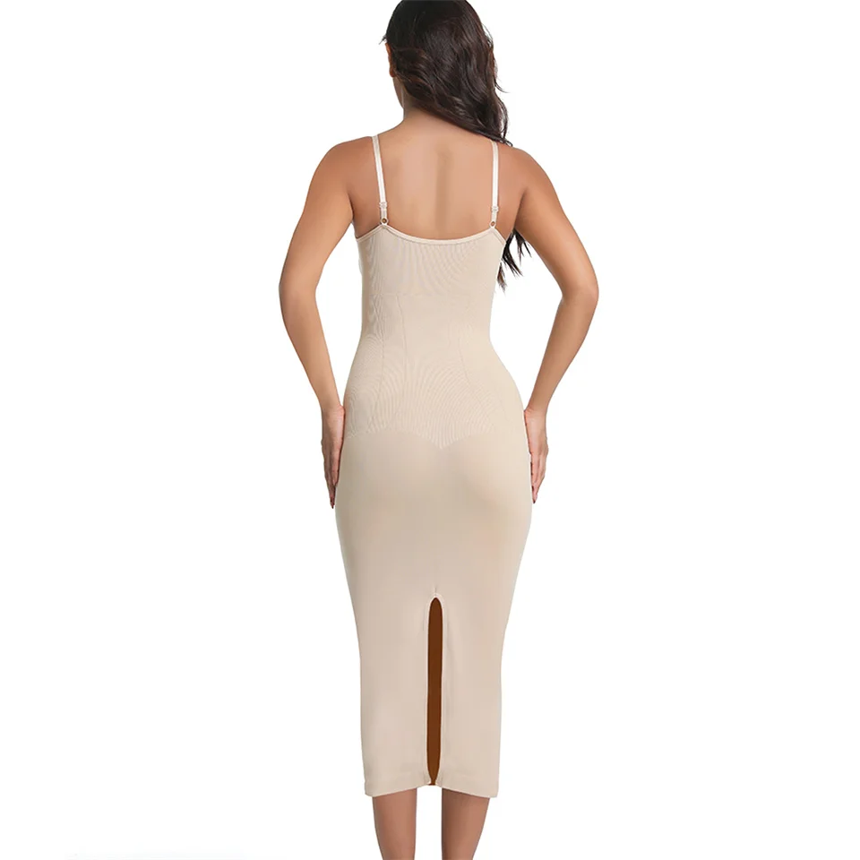 Wechery Plus Size Woman Clothing High Elasticity Abdominal Compression Slim Slip Dress Female Elegant Party Dresses