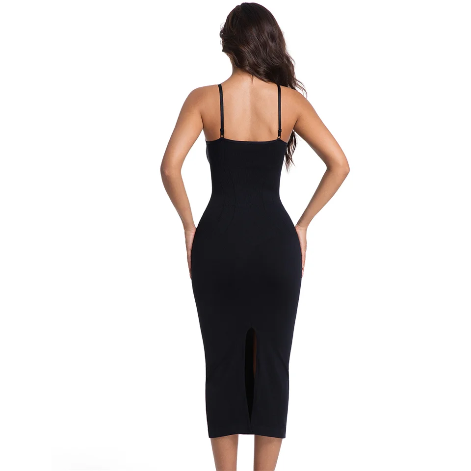 Wechery Plus Size Woman Clothing High Elasticity Abdominal Compression Slim Slip Dress Female Elegant Party Dresses