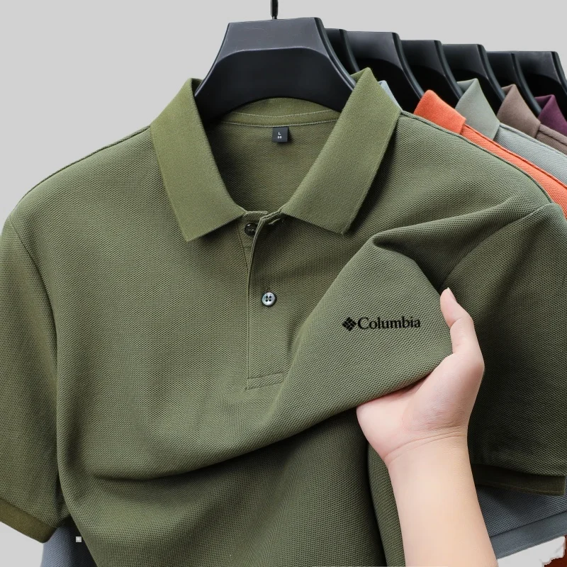 100% Pure Cotton Summer New Men's Short-Sleeved Polo Shirt, Comfortable and Breathable High-End Brand Designer Embroidered T-Shi