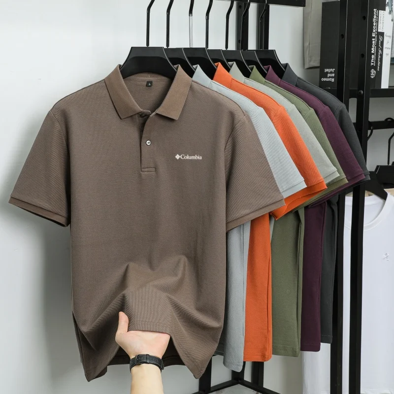 100% Pure Cotton Summer New Men's Short-Sleeved Polo Shirt, Comfortable and Breathable High-End Brand Designer Embroidered T-Shi