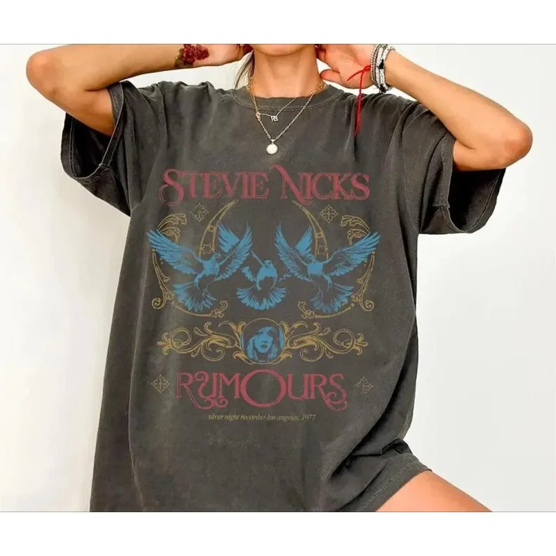 2026 Stevie Nicks Retro T-shirt Women's T-shirt Summer New Retro Unisex Casual Fashion Cotton T-shirt