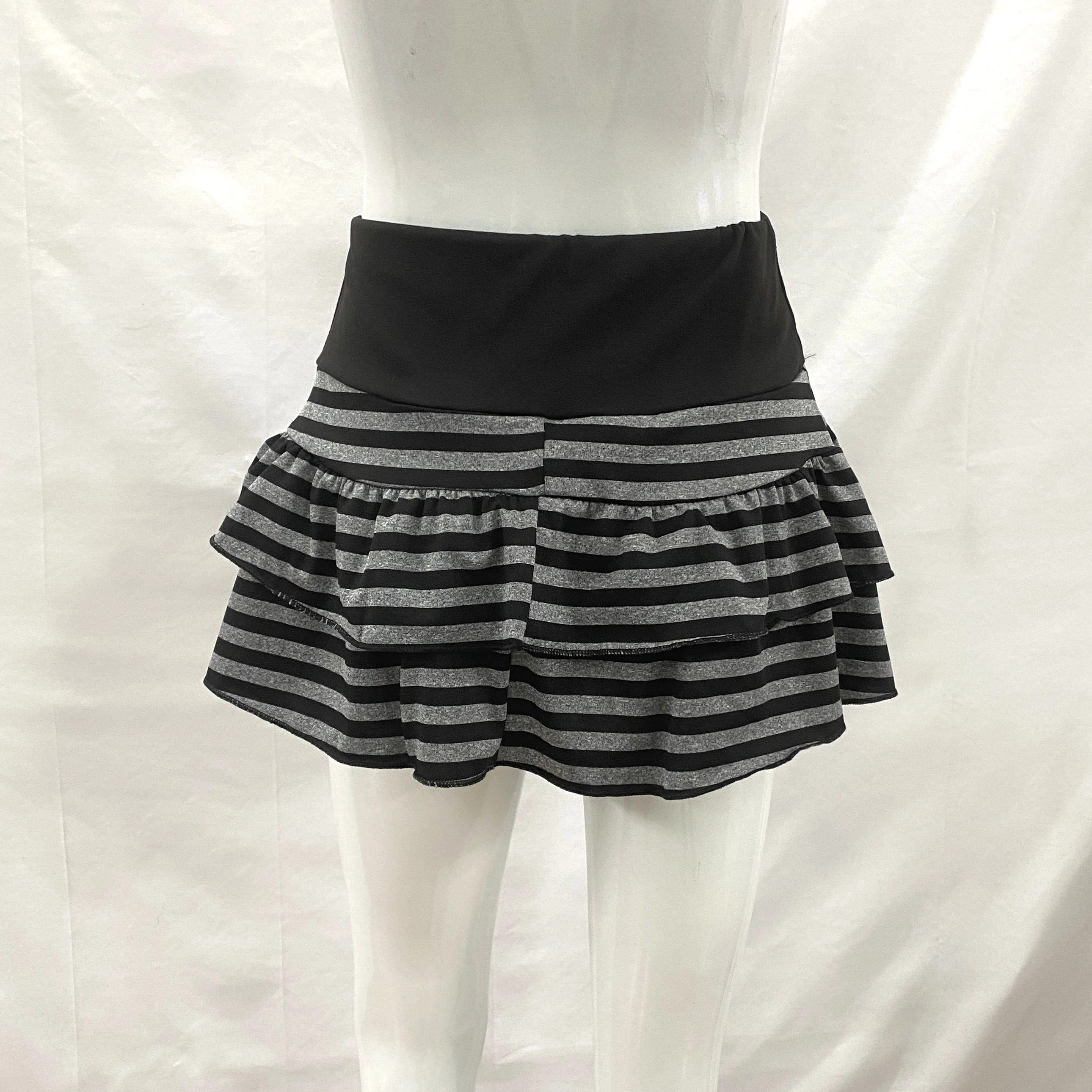 Spring Y2K Japanese Korean Sweet Style Short Skirt Trend Sexy Fashionable Striped Contrasting A-Line Skirt for Women