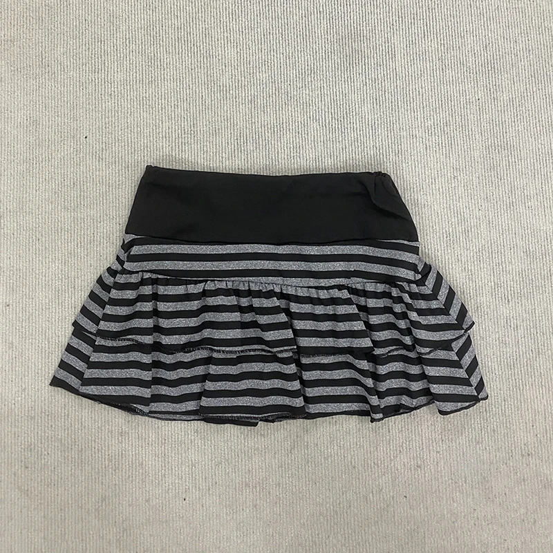 Spring Y2K Japanese Korean Sweet Style Short Skirt Trend Sexy Fashionable Striped Contrasting A-Line Skirt for Women