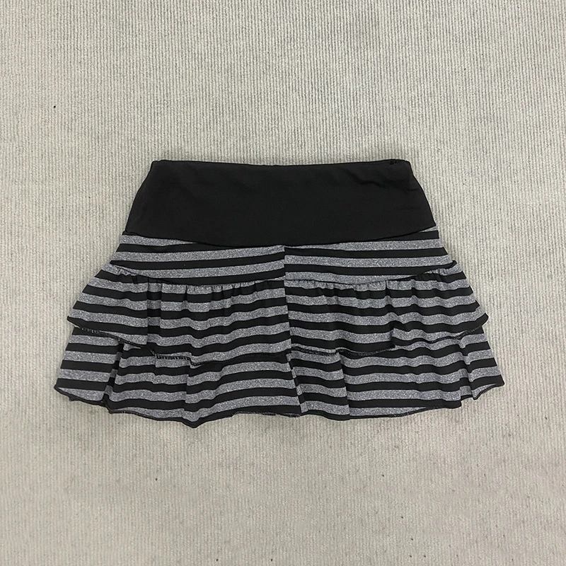 Spring Y2K Japanese Korean Sweet Style Short Skirt Trend Sexy Fashionable Striped Contrasting A-Line Skirt for Women