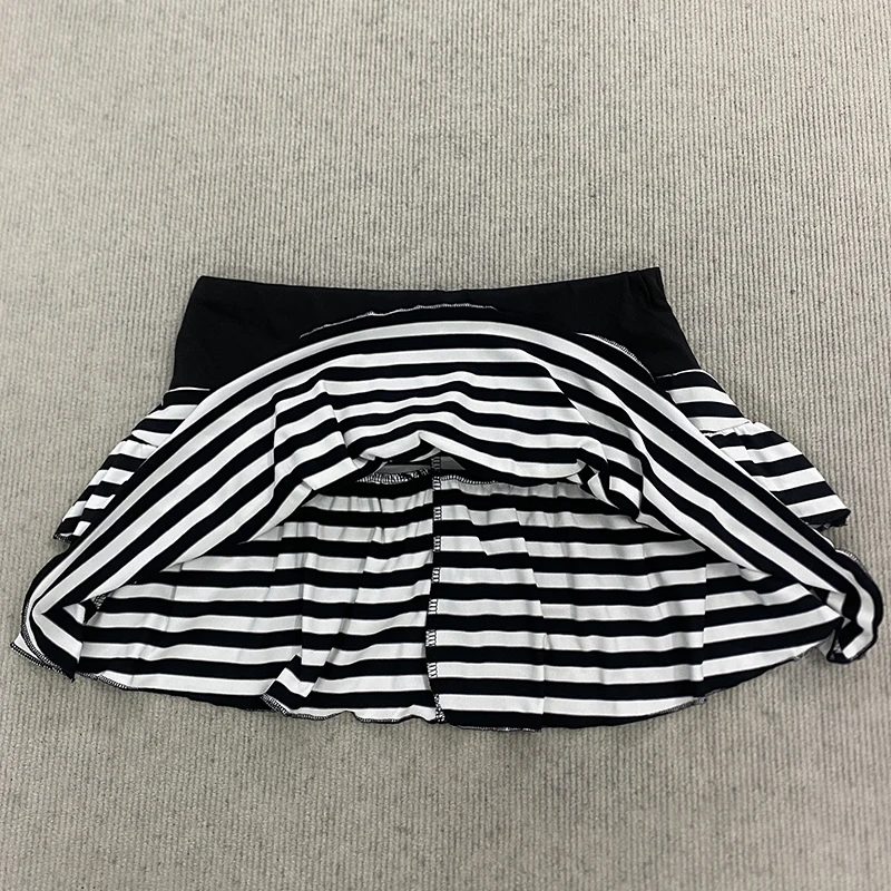 Spring Y2K Japanese Korean Sweet Style Short Skirt Trend Sexy Fashionable Striped Contrasting A-Line Skirt for Women