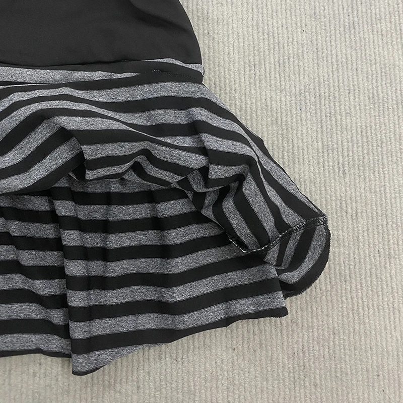 Spring Y2K Japanese Korean Sweet Style Short Skirt Trend Sexy Fashionable Striped Contrasting A-Line Skirt for Women