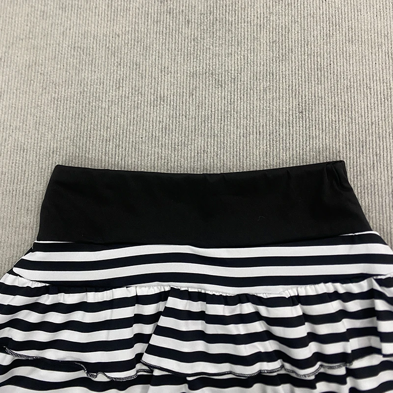 Spring Y2K Japanese Korean Sweet Style Short Skirt Trend Sexy Fashionable Striped Contrasting A-Line Skirt for Women