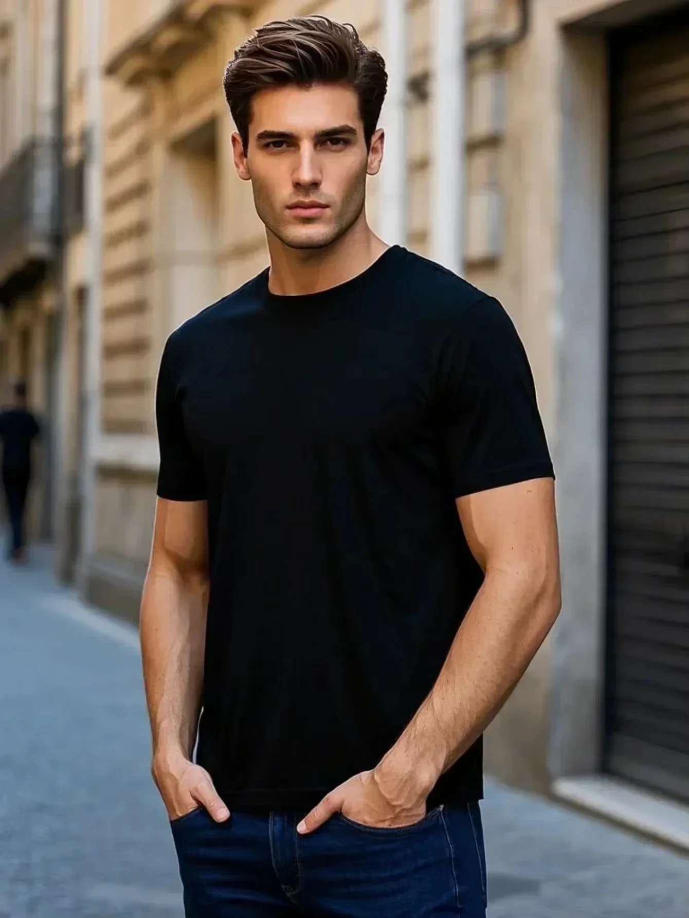 American-style Printed Cotton Summer Short-sleeved T-shirt for Men and Women, Loose-fitting Top Clothing