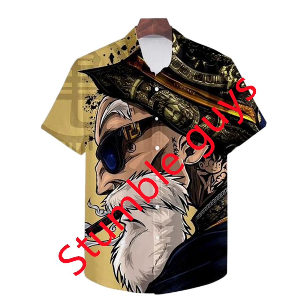 Summer Vegeta Theme Hawaiian Shirt Men Dragon Ball Shirt Men Clothes Fashion Tops