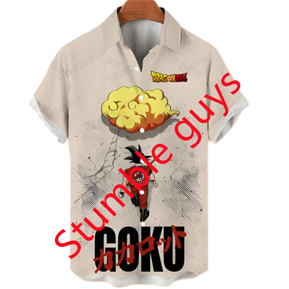 Summer Vegeta Theme Hawaiian Shirt Men Dragon Ball Shirt Men Clothes Fashion Tops