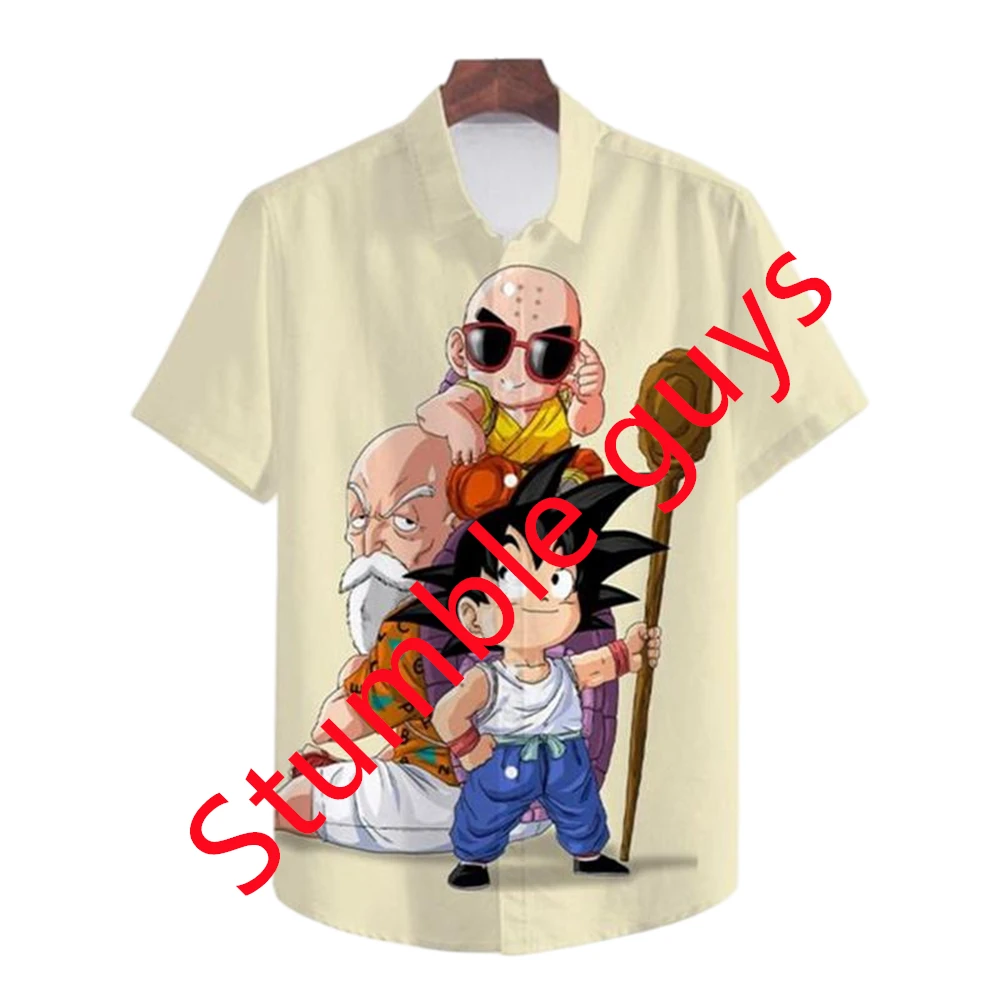 Summer Vegeta Theme Hawaiian Shirt Men Dragon Ball Shirt Men Clothes Fashion Tops