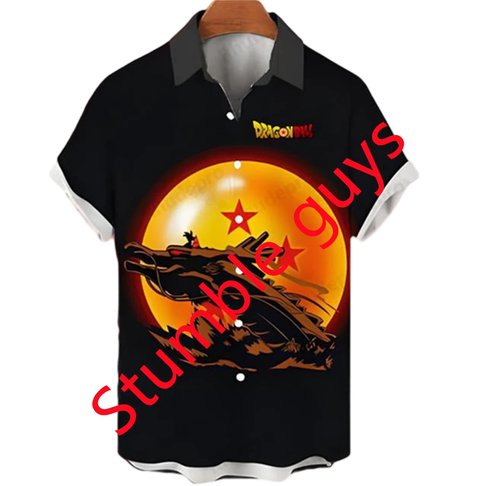Summer Vegeta Theme Hawaiian Shirt Men Dragon Ball Shirt Men Clothes Fashion Tops