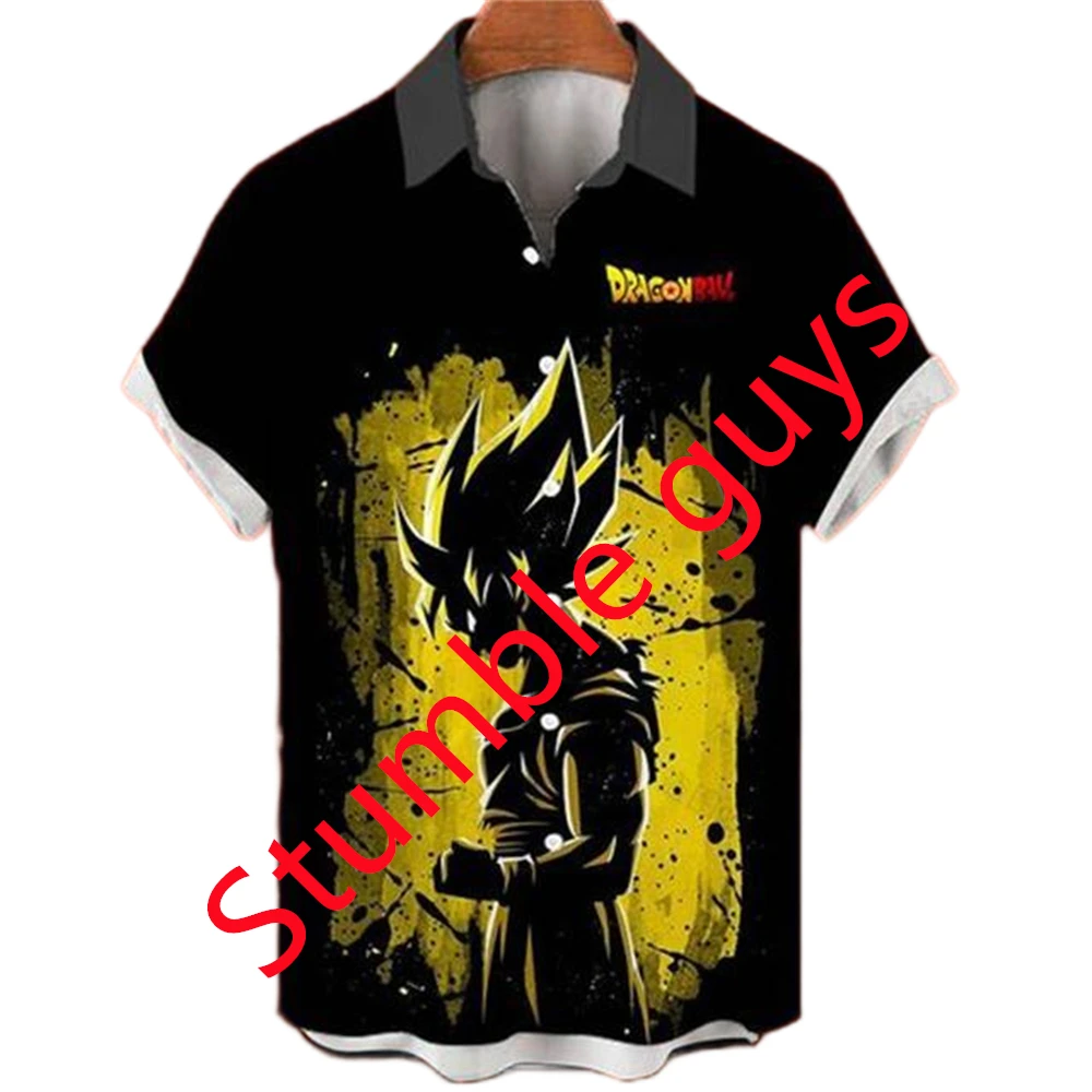 Summer Vegeta Theme Hawaiian Shirt Men Dragon Ball Shirt Men Clothes Fashion Tops
