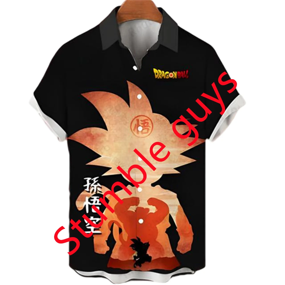 Summer Vegeta Theme Hawaiian Shirt Men Dragon Ball Shirt Men Clothes Fashion Tops