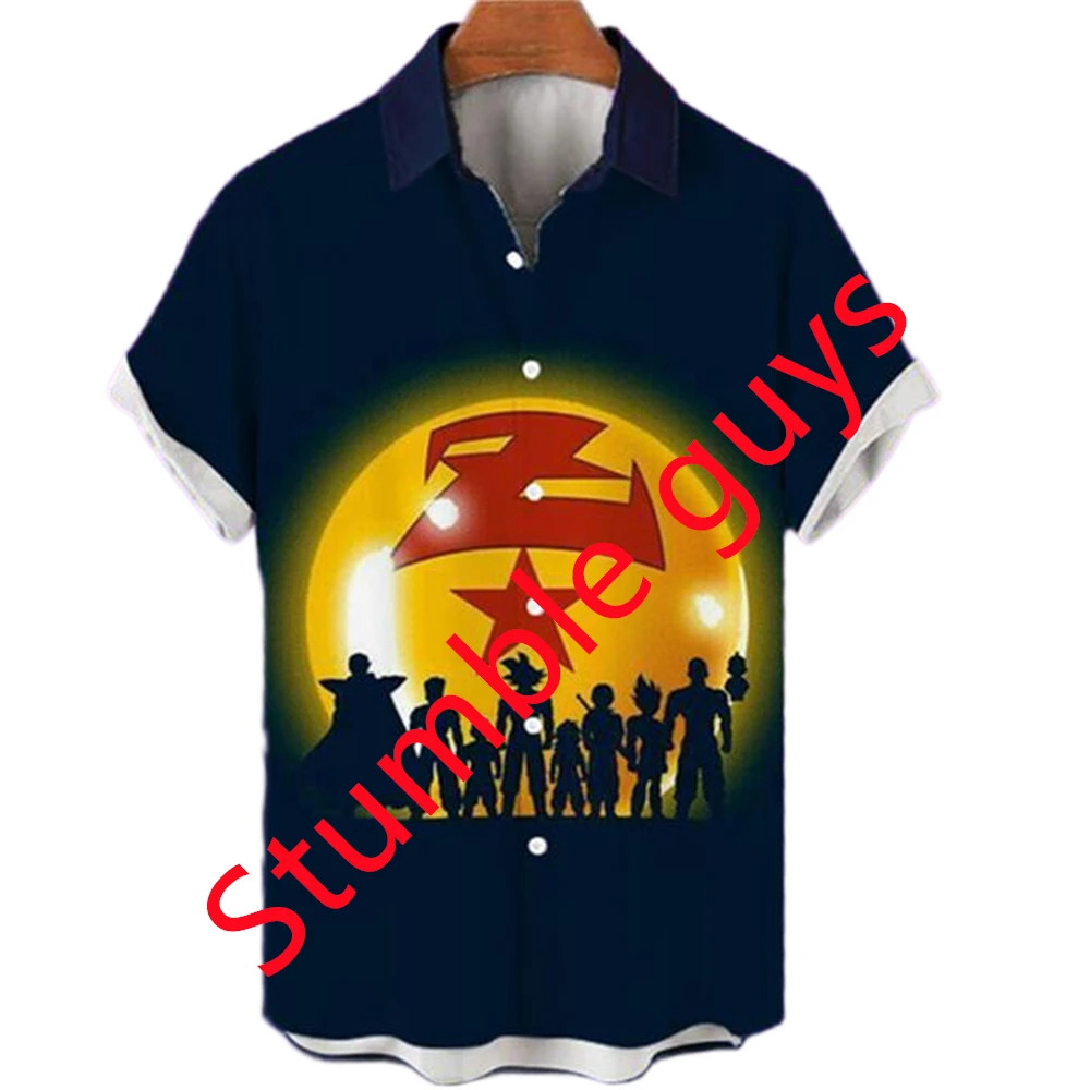 Summer Vegeta Theme Hawaiian Shirt Men Dragon Ball Shirt Men Clothes Fashion Tops