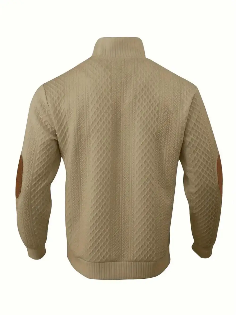 2026 Men's Spring and Autumn Hot Selling Fashionable Men's Casual Standing Collar Long Sleeved Jacquard Lapel Pullover Sweater