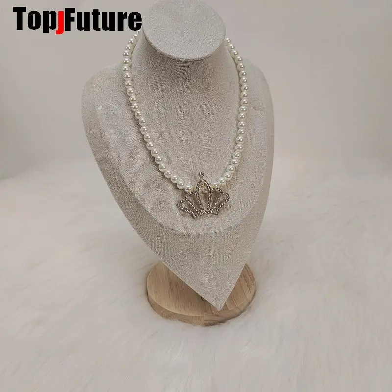 Subculture Spice Y2K Harajuku Gothic Mars Gal Women Gorgeous Crown Pearl Party Lolita Cosplay Punk Necklace Girl Collar