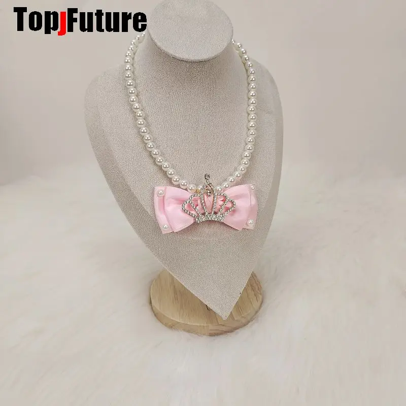 Subculture Spice Y2K Harajuku Gothic Mars Gal Women Gorgeous Crown Pearl Party Lolita Cosplay Punk Necklace Girl Collar