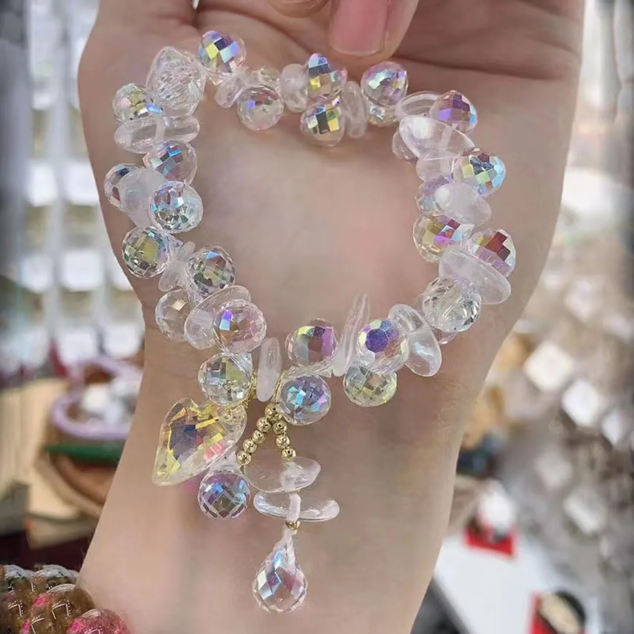 Designer Summer Fresh Crystal Bracelet for Women, Korean Fashion Light Luxury Bracelet, Gift for Best Friends, Wrist Accessory