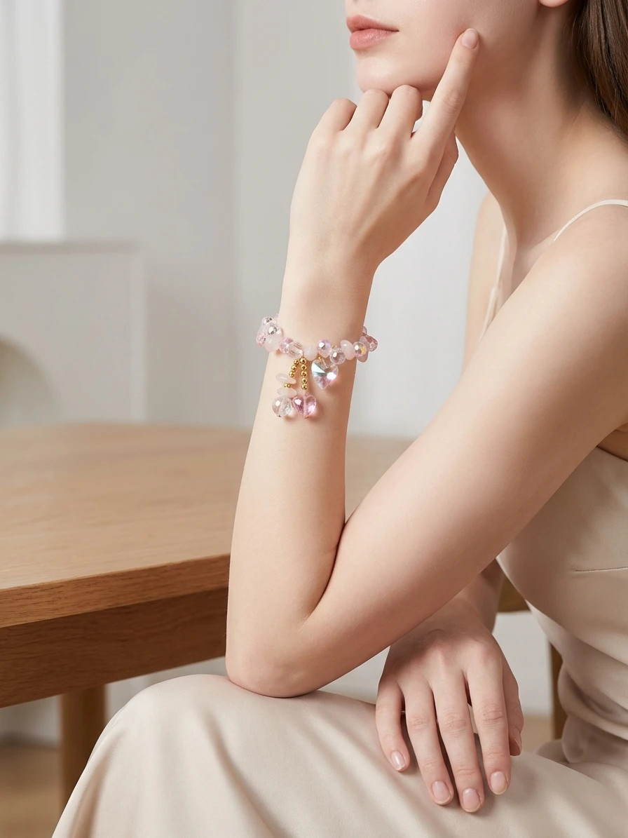 Designer Summer Fresh Crystal Bracelet for Women, Korean Fashion Light Luxury Bracelet, Gift for Best Friends, Wrist Accessory