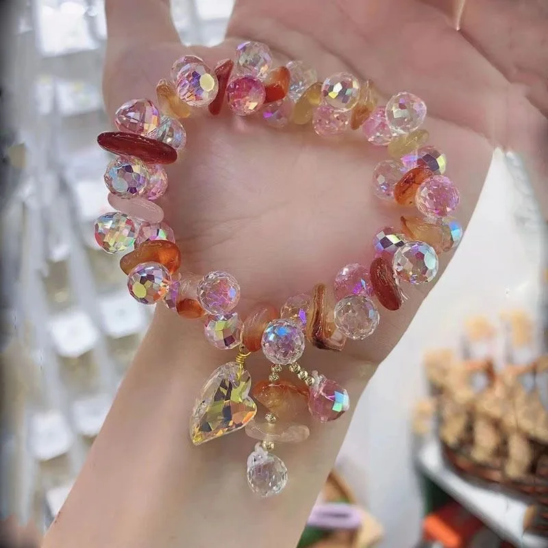 Designer Summer Fresh Crystal Bracelet for Women, Korean Fashion Light Luxury Bracelet, Gift for Best Friends, Wrist Accessory