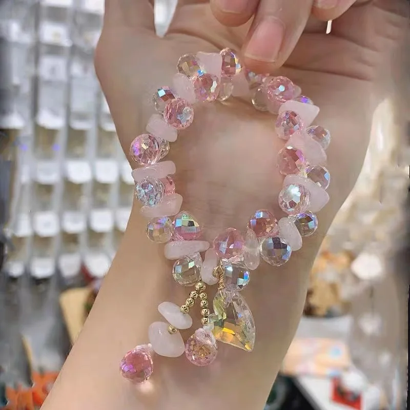 Designer Summer Fresh Crystal Bracelet for Women, Korean Fashion Light Luxury Bracelet, Gift for Best Friends, Wrist Accessory