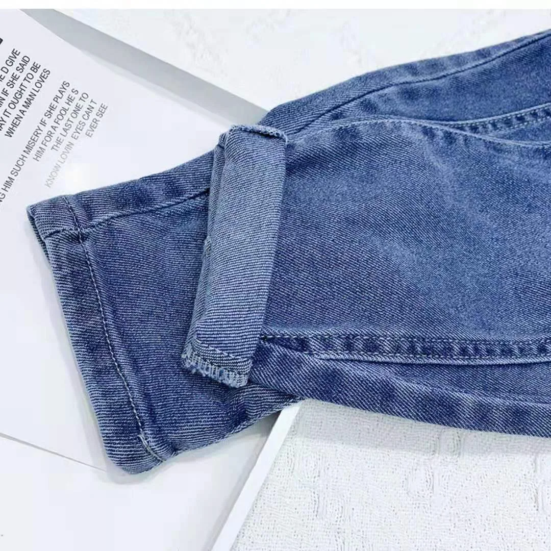 Spring Summer Kids Jeans Baby Boys Girls Jeans Casual Solid Denim Boys Harem Pants 1-7 Year Toddler Kids Casual Denim Trouser